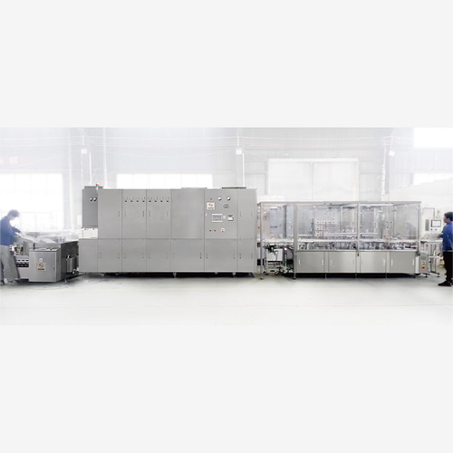 Washing, drying, filling and sealing linkage production line of large capacity vial